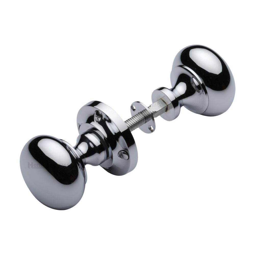 This is an image of a Heritage Brass - Victoria Rim Knob Polished Chrome Finish, rim-v980-pc that is available to order from Trade Door Handles in Kendal.