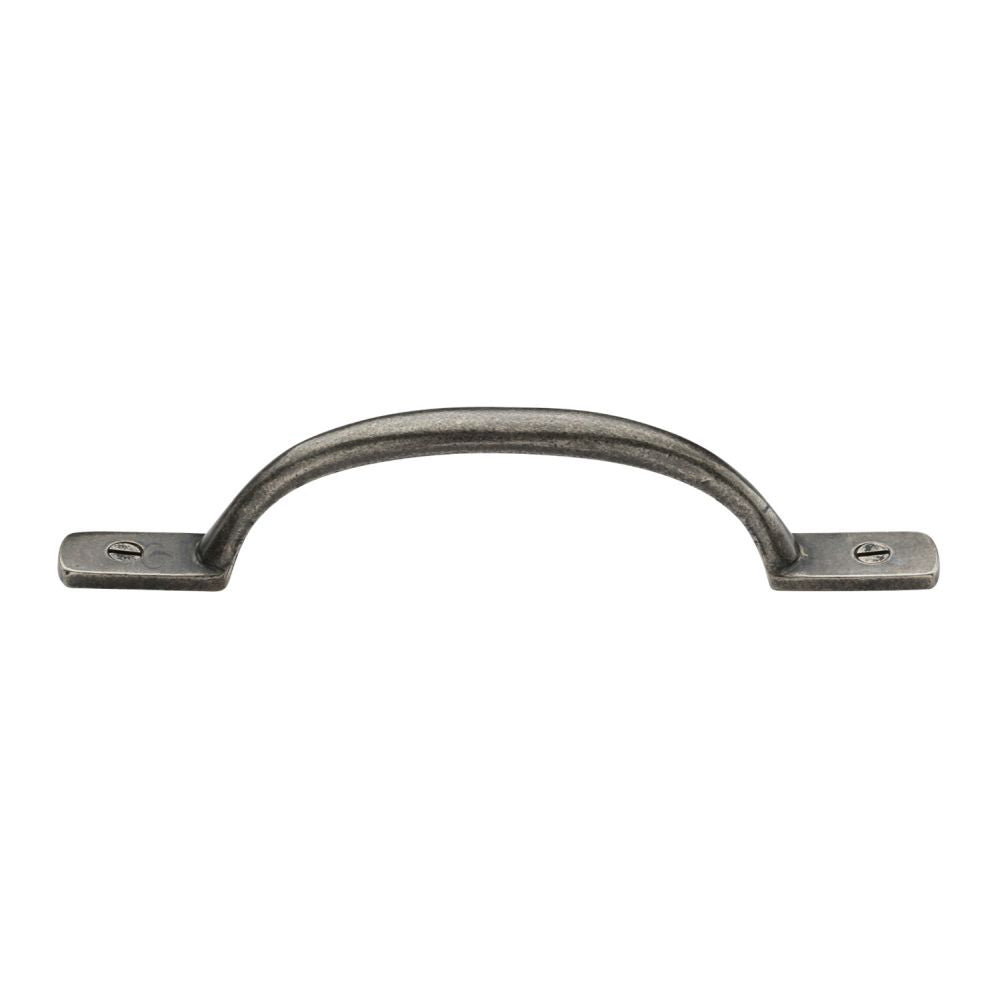 This is an image of a M.Marcus - Rustic Pewter Cabinet Pull Russell Design 203mm, rpw1090-203 that is available to order from Trade Door Handles in Kendal.