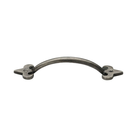 This is an image of a M.Marcus - Rustic Pewter Cabinet Pull Fleur-de-lys Design 158mm, rpw1092-158 that is available to order from Trade Door Handles in Kendal.
