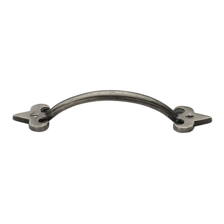 This is an image of a M.Marcus - Rustic Pewter Cabinet Pull Fleur-de-lys Design 203mm, rpw1092-203 that is available to order from Trade Door Handles in Kendal.