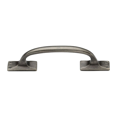 This is an image of a M.Marcus - Rustic Pewter Cabinet Pull Offset Design 159mm, rpw1145-159 that is available to order from Trade Door Handles in Kendal.