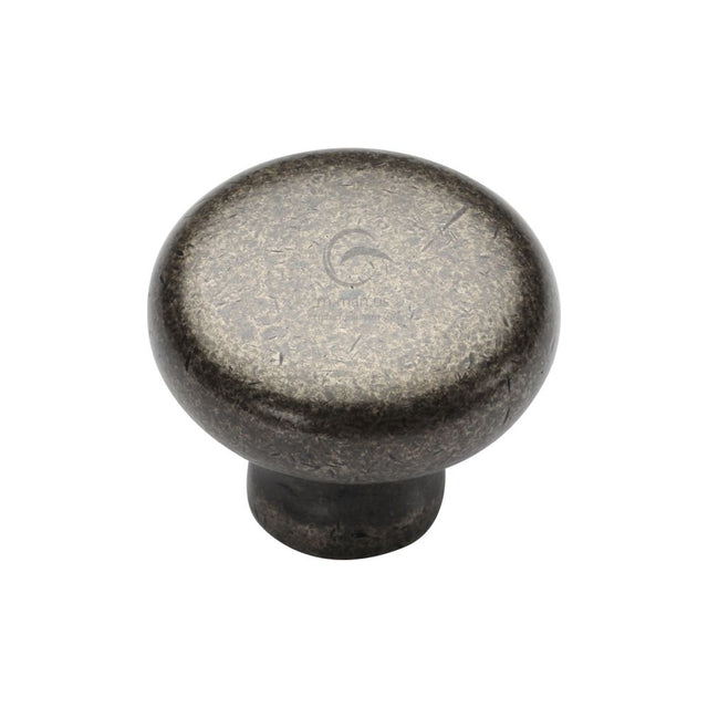 This is an image of a M.Marcus - Rustic Pewter Cabinet Knob Round Design 32mm, rpw117-32 that is available to order from Trade Door Handles in Kendal.