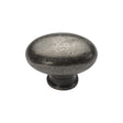 This is an image of a M.Marcus - Rustic Pewter Cabinet Knob Oval Design 32mm, rpw118-32 that is available to order from Trade Door Handles in Kendal.