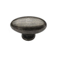 This is an image of a M.Marcus - Rustic Pewter Cabinet Knob Oval Design 50mm Pewter Finish, rpw118-50 that is available to order from Trade Door Handles in Kendal.