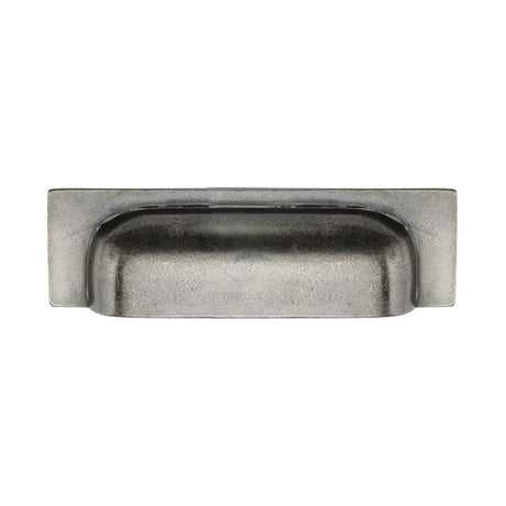 This is an image of a M.Marcus - Rustic Pewter Cabinet Pull Military Design 76/96mm, rpw1720-76-96 that is available to order from Trade Door Handles in Kendal.