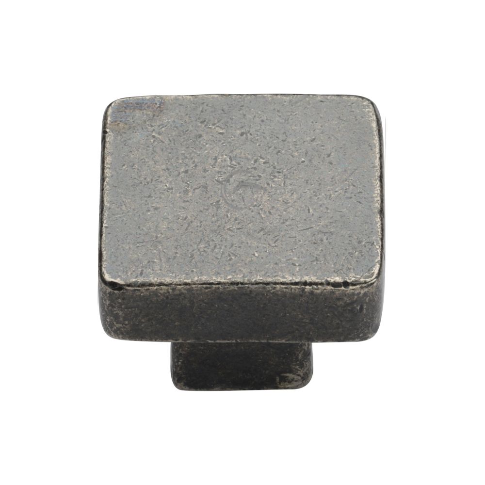 This is an image of a M.Marcus - Rustic Pewter Cabinet Knob Square Design 32mm, rpw3674-32 that is available to order from Trade Door Handles in Kendal.