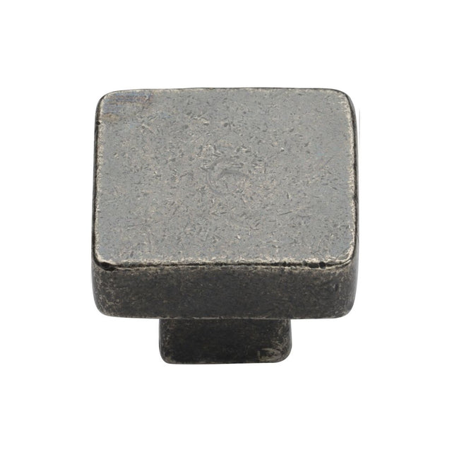 This is an image of a M.Marcus - Rustic Pewter Cabinet Knob Square Design 32mm, rpw3674-32 that is available to order from Trade Door Handles in Kendal.