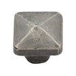 This is an image of a M.Marcus - Rustic Pewter Cabinet Knob Square Pyramid Design 38mm, rpw390-38 that is available to order from Trade Door Handles in Kendal.