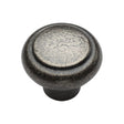 This is an image of a M.Marcus - Rustic Pewter Cabinet Knob Newport Design 38mm, rpw3990-38 that is available to order from Trade Door Handles in Kendal.