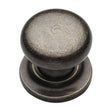 This is an image of a M.Marcus - Rustic Pewter Cabinet Knob Round Design on Rose 38mm, rpw613-38 that is available to order from Trade Door Handles in Kendal.