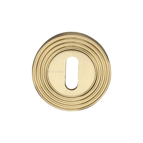 High quality image of Heritage Brass - Key Escutcheon Satin Brass Finish | Sku. rr4000-sb | Trade Door Handles, Kendal.