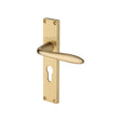 This is an image of a Heritage Brass - Sutton Reeded Euro Profile Satin Brass finish, rr5048-sb that is available to order from Trade Door Handles in Kendal.