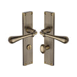 This is an image of a Heritage Brass - Roma Reeded Bathroom set Antique Brass finish, rr6030-at that is available to order from Trade Door Handles in Kendal.