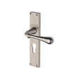 This is an image of a Heritage Brass - Roma Reeded Euro Profile Satin Nickel finish, rr6048-sn that is available to order from Trade Door Handles in Kendal.