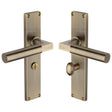 This is an image of a Heritage Brass - Bauhaus Reeded Bathroom Set Antique Brass finish, rr7330-at that is available to order from Trade Door Handles in Kendal.