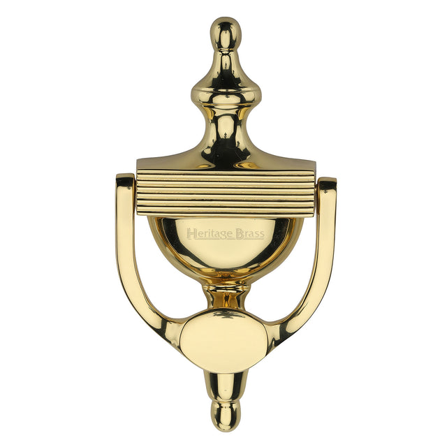 This is an image of a Heritage Brass - Urn Knocker 7 1/4" Unlacquered Brass finish, rr912-195-ulb that is available to order from Trade Door Handles in Kendal.