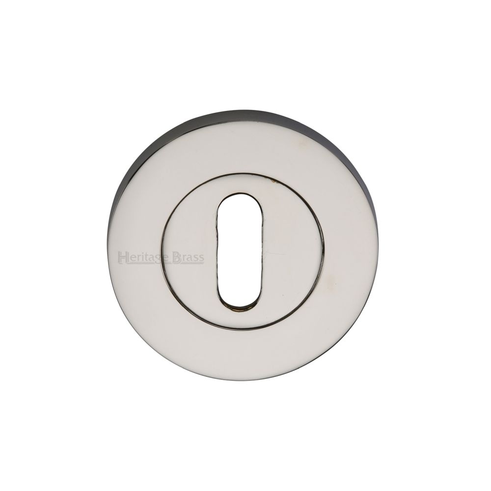 This is an image of a Heritage Brass - Key Escutcheon Polished Nickel Finish, rs2000-pnf that is available to order from Trade Door Handles in Kendal.