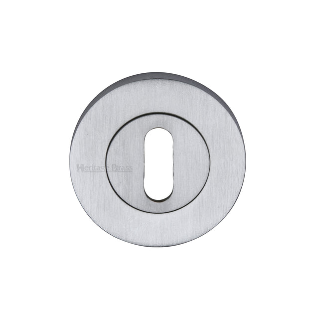 This is an image of a Heritage Brass - Key Escutcheon Satin Chrome finish, rs2000-sc that is available to order from Trade Door Handles in Kendal.