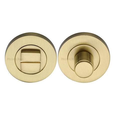 This is an image of a Heritage Brass - Thumbturn & Emergency Release Satin Brass Finish, rs2030-sb that is available to order from Trade Door Handles in Kendal.