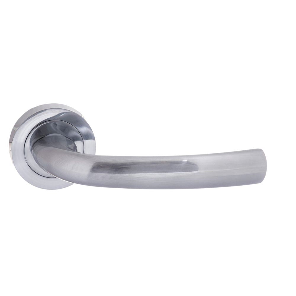 High quality image of STATUS Nevada Lever on Round Rose - Satin Chrome | Sku. s21rsc | available to order from Trade Door Handles in Kendal.