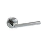 High quality image of STATUS Nebraska Lever on Round Rose - Polished Chrome | Sku. s28rpc | available to order from Trade Door Handles in Kendal.