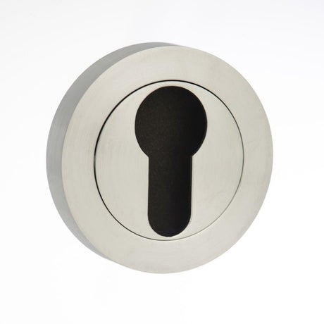 This is an image of STATUS Euro Escutcheon on Round Rose - Satin Chrome available to order from Trade Door Handles.