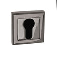 This is an image of STATUS Euro Escutcheon on Square Rose - Black Nickel available to order from Trade Door Handles.