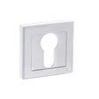 This is an image of STATUS Euro Escutcheon on Square Rose - Polished Chrome available to order from Trade Door Handles.