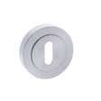 This is an image of STATUS Key Escutcheon on Round Rose - Satin Chrome available to order from Trade Door Handles.