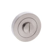 This is an image of STATUS WC Turn and Release on Round Rose - Satin Nickel available to order from Trade Door Handles.