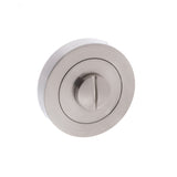 This is an image of STATUS WC Turn and Release on Round Rose - Satin Nickel available to order from Trade Door Handles.