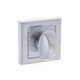 This is an image of STATUS WC Turn and Release on Square Rose - Satin Chrome available to order from Trade Door Handles.