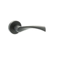 High quality image of STATUS Colorado Lever on Round Rose - Matt Black | Sku. s34rmb | available to order from Trade Door Handles in Kendal.