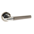 High quality image of STATUS Tennessee Lever on Round Rose - Black Nickel/Polished Chrome | Sku. s37rbnpc | available to order from Trade Door Handles in Kendal.