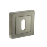 This is an image of STATUS Key Escutcheon on S4 Square Rose - Satin Nickel available to order from Trade Door Handles.