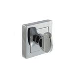 This is an image of STATUS WC Turn and Release on S4 Square Rose - Polished Chrome available to order from Trade Door Handles.