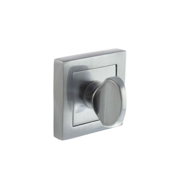 This is an image of STATUS WC Turn and Release on S4 Square Rose - Satin Chrome available to order from Trade Door Handles.