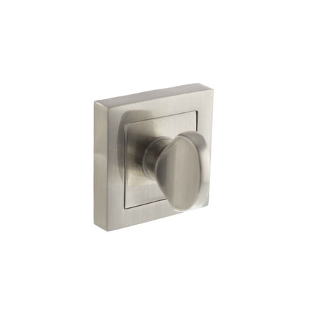 This is an image of STATUS WC Turn and Release on S4 Square Rose - Satin Nickel available to order from Trade Door Handles.