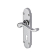 This is an image of a Heritage Brass - Door Handle Lever Lock Savoy Design Polished Chrome Finish, s600-pc that is available to order from Trade Door Handles in Kendal.