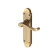 This is an image of a Heritage Brass - Door Handle Lever Latch Savoy Design Antique Brass Finish, s610-at that is available to order from Trade Door Handles in Kendal.