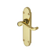 This is an image of a Heritage Brass - Door Handle Lever Latch Savoy Design Polished Brass Finish, s610-pb that is available to order from Trade Door Handles in Kendal.