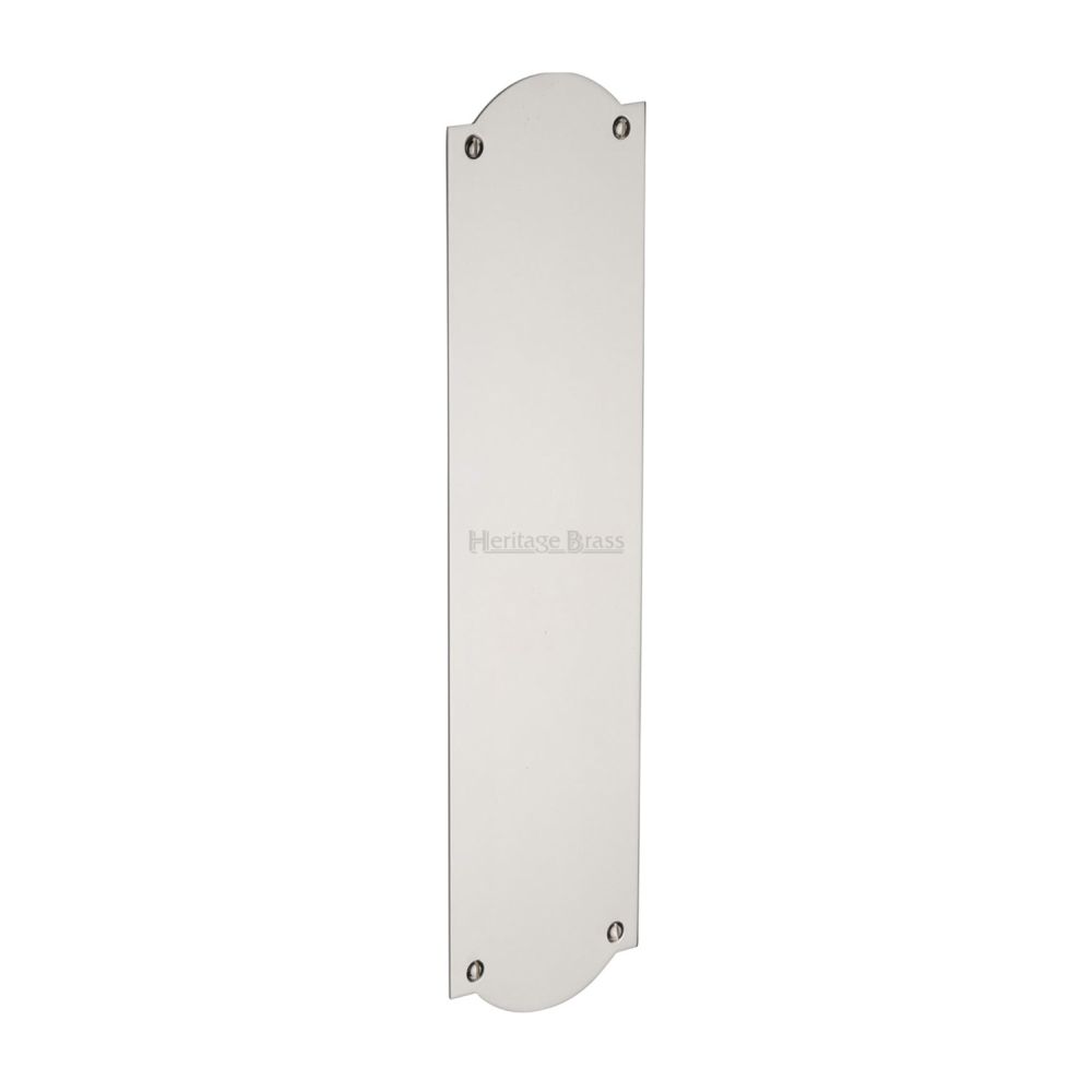 This is an image of a Heritage Brass - Fingerplate 305 x 77mm - Polished Nickel Finish, s640-pnf that is available to order from Trade Door Handles in Kendal.