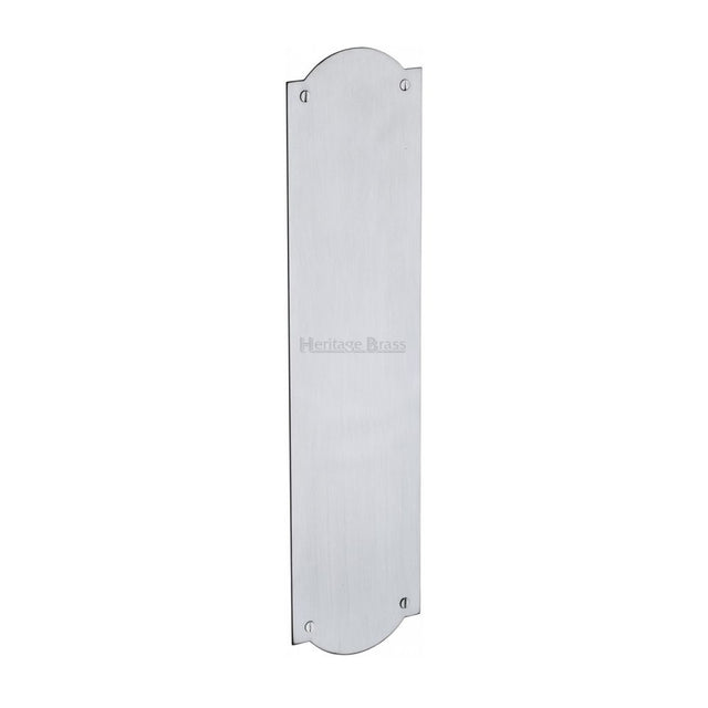 This is an image of a Heritage Brass - Fingerplate 305 x 77mm - Satin Chrome Finish, s640-sc that is available to order from Trade Door Handles in Kendal.