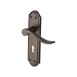 This is an image of a Heritage Brass - Door Handle Lever Lock Sandown Design Matt Bronze Finish, san1400-mb that is available to order from Trade Door Handles in Kendal.