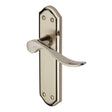 This is an image of a Heritage Brass - Door Handle Lever Latch Sandown Design Mercury Finish, san1410-mc that is available to order from Trade Door Handles in Kendal.