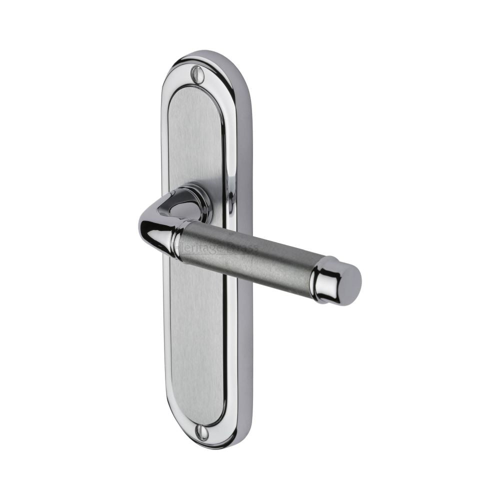 This is an image of a Heritage Brass - Door Handle Lever Latch Saturn Design Apollo Finish, sat1010-ap that is available to order from Trade Door Handles in Kendal.