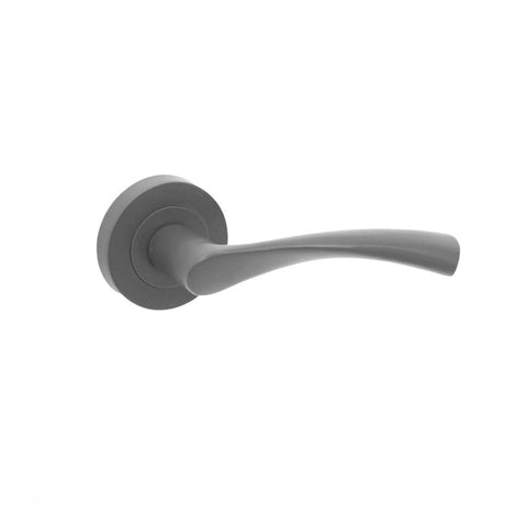 This is an image of Spira Brass - Mercury Lever Door Handle Gun Metal Grey   available to order from trade door handles, quick delivery and discounted prices.