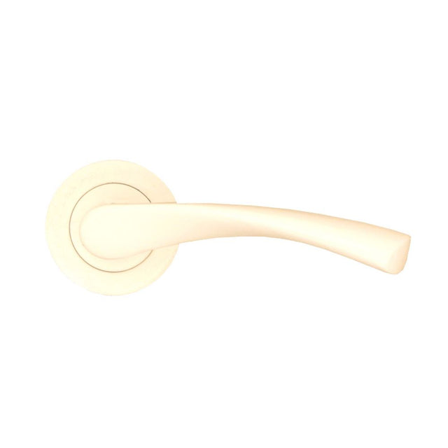 This is an image of Spira Brass - Mercury Lever Door Handle Ivory   available to order from trade door handles, quick delivery and discounted prices.