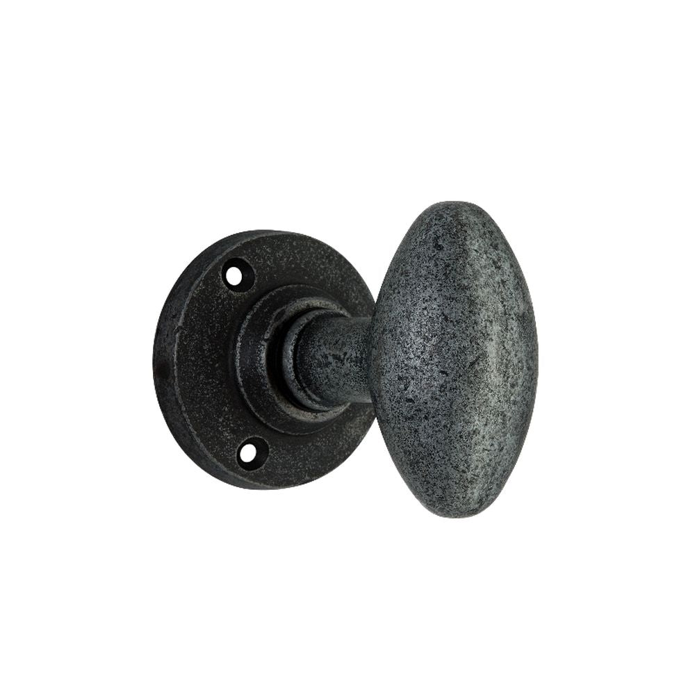 This is an image of Spira Brass - Oval Door Knobs Pewter   available to order from trade door handles, quick delivery and discounted prices.