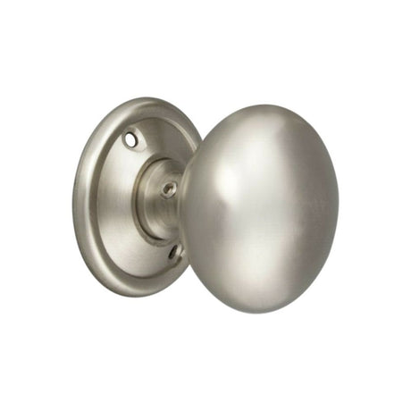 This is an image of Spira Brass - Cottage Large 50mm Rim/Mortice Door Knob Satin Chrome   available to order from trade door handles, quick delivery and discounted prices.